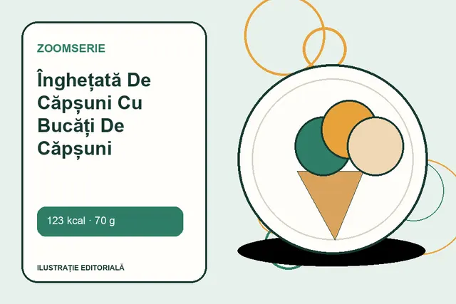 Înghețată De Căpșuni Cu Bucăți De Căpșuni de la Zoomserie — ilustrație editorială unică