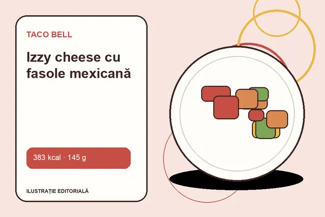 Izzy cheese cu fasole mexicană de la Taco Bell — ilustrație editorială unică