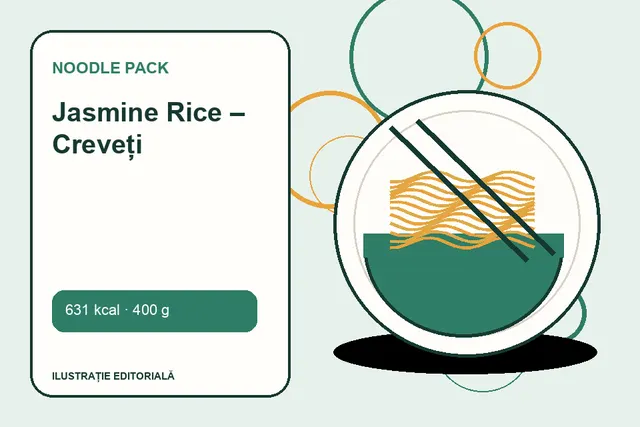 Jasmine Rice – Creveți de la Noodle Pack — ilustrație editorială unică