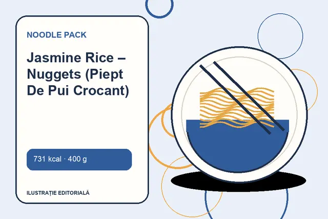 Jasmine Rice – Nuggets (Piept De Pui Crocant) de la Noodle Pack — ilustrație editorială unică