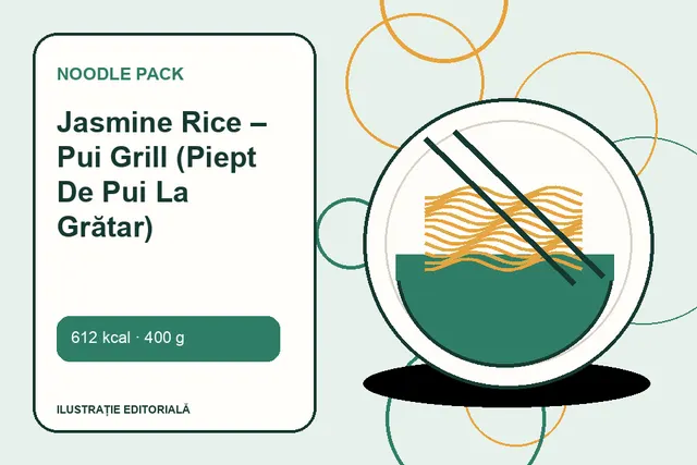 Jasmine Rice – Pui Grill (Piept De Pui La Grătar) de la Noodle Pack — ilustrație editorială unică