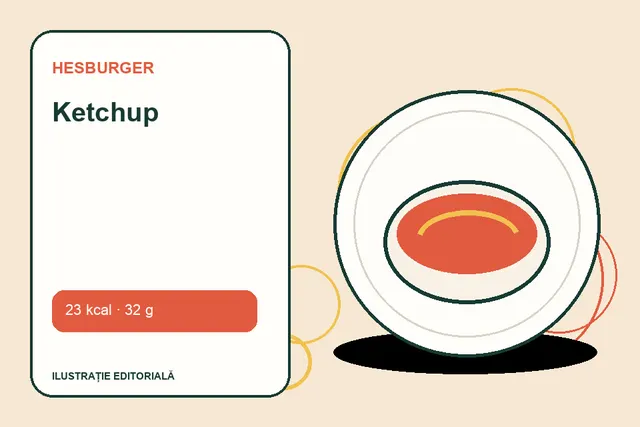 Ketchup de la Hesburger — ilustrație editorială unică