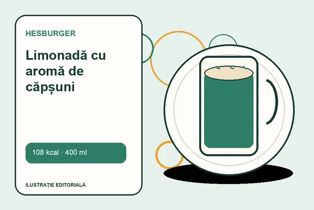 Limonadă cu aromă de căpșuni de la Hesburger — ilustrație editorială unică