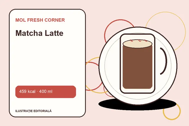 Matcha Latte de la MOL Fresh Corner — ilustrație editorială unică