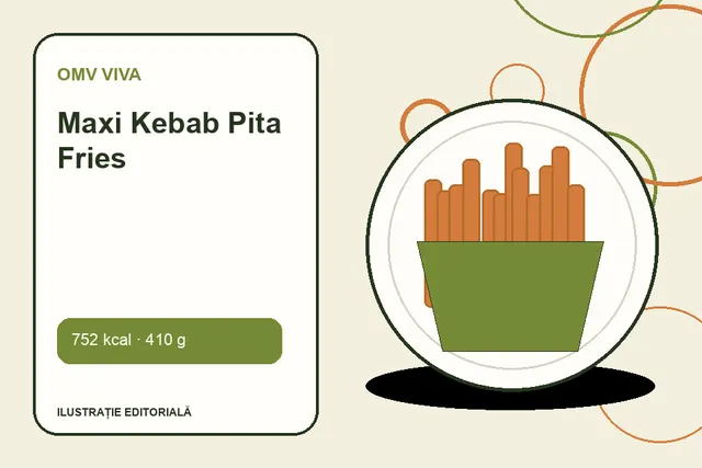 Maxi Kebab Pita Fries de la OMV VIVA — ilustrație editorială unică
