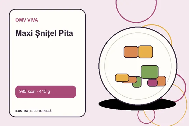 Maxi Șnițel Pita de la OMV VIVA — ilustrație editorială unică