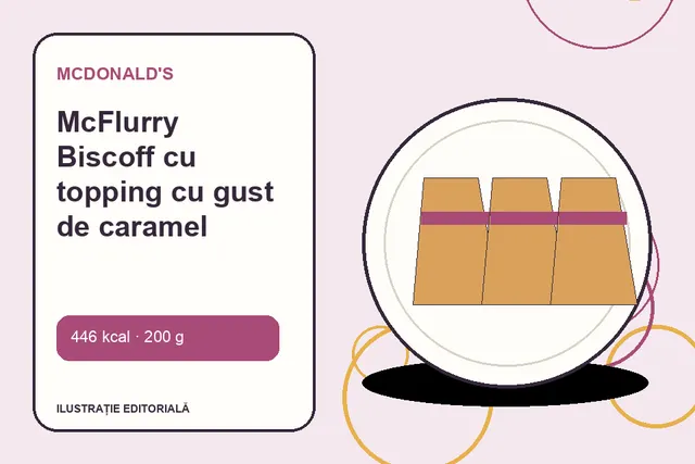McFlurry Biscoff cu topping cu gust de caramel de la McDonald's — ilustrație editorială unică