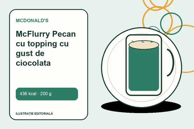 McFlurry Pecan cu topping cu gust de ciocolata de la McDonald's — ilustrație editorială unică