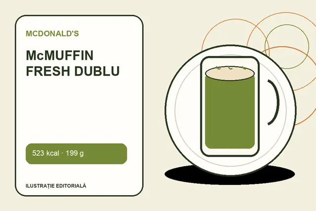 McMUFFIN FRESH DUBLU de la McDonald's — ilustrație editorială unică