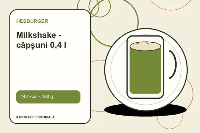 Milkshake - căpșuni 0,4 l de la Hesburger — ilustrație editorială unică