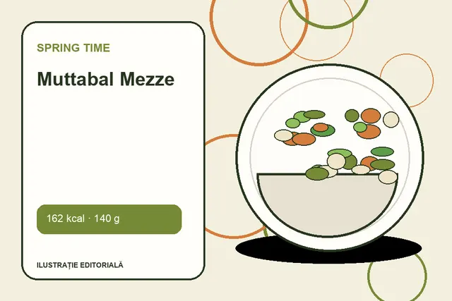 Muttabal Mezze de la Spring Time — ilustrație editorială unică