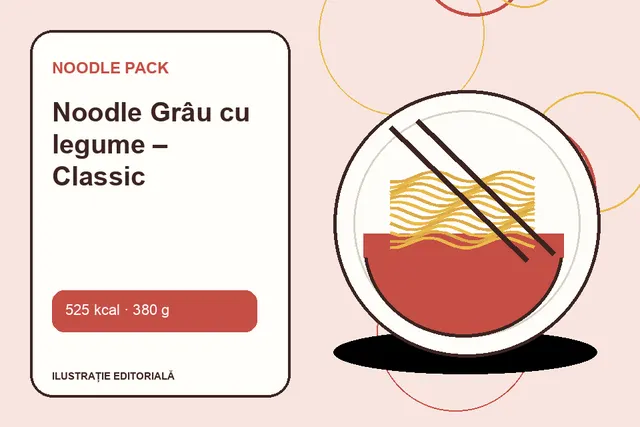 Noodle Grâu cu legume – Classic de la Noodle Pack — ilustrație editorială unică