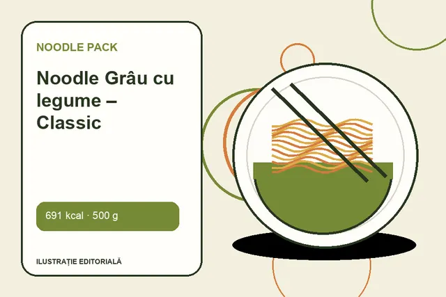 Noodle Grâu cu legume – Classic de la Noodle Pack — ilustrație editorială unică