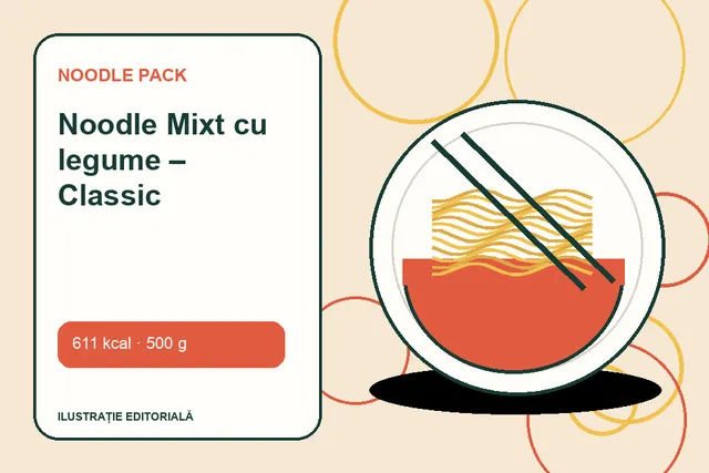 Noodle Mixt cu legume – Classic de la Noodle Pack — ilustrație editorială unică