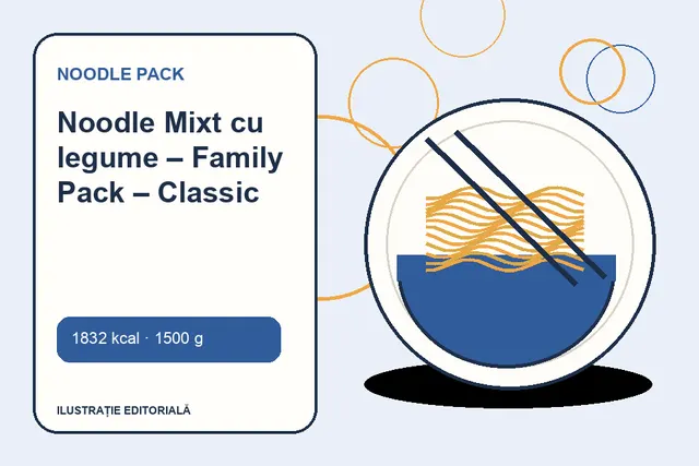 Noodle Mixt cu legume – Family Pack – Classic de la Noodle Pack — ilustrație editorială unică