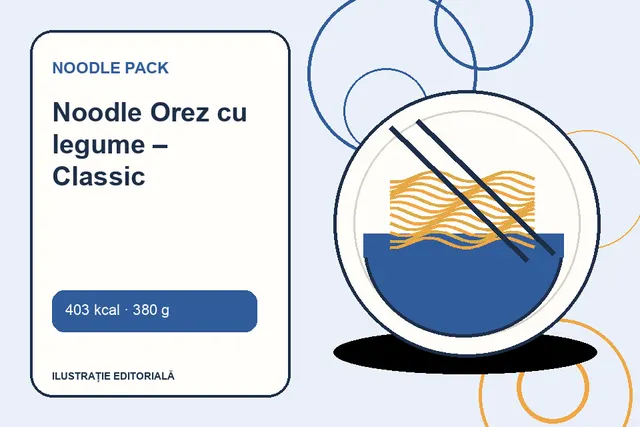 Noodle Orez cu legume – Classic de la Noodle Pack — ilustrație editorială unică