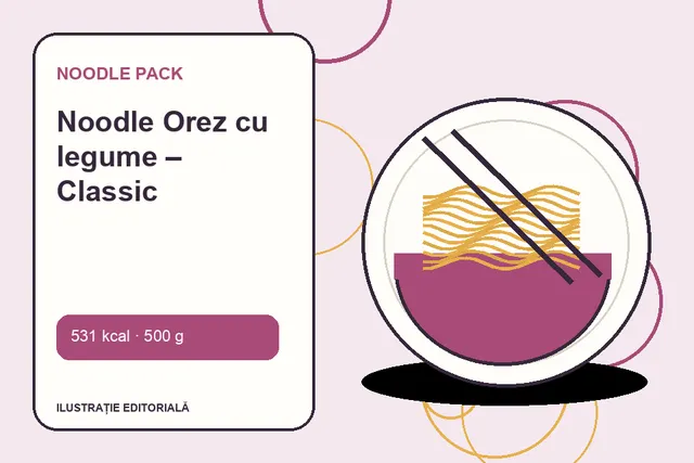 Noodle Orez cu legume – Classic de la Noodle Pack — ilustrație editorială unică