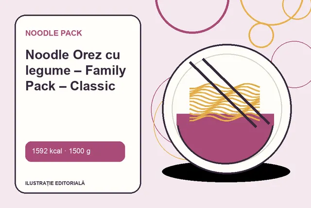 Noodle Orez cu legume – Family Pack – Classic de la Noodle Pack — ilustrație editorială unică