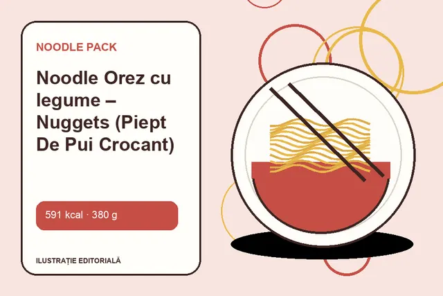 Noodle Orez cu legume – Nuggets (Piept De Pui Crocant) de la Noodle Pack — ilustrație editorială unică