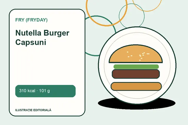 Nutella Burger Capsuni de la FRY (FryDay) — ilustrație editorială unică