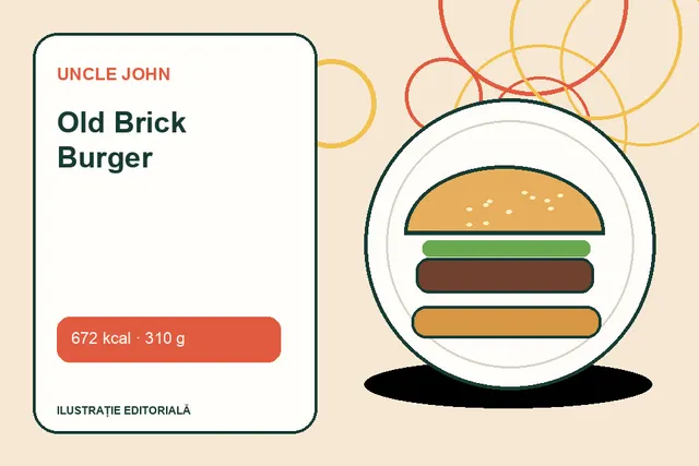 Old Brick Burger de la Uncle John — ilustrație editorială unică