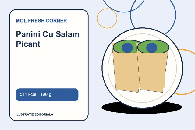 Panini Cu Salam Picant de la MOL Fresh Corner — ilustrație editorială unică