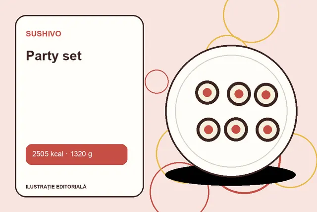 Party set de la Sushivo — ilustrație editorială unică