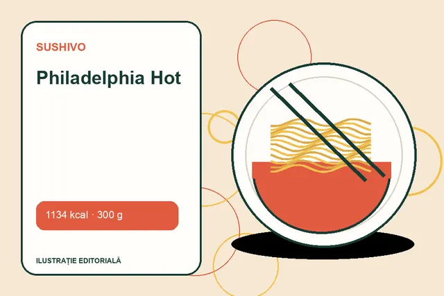 Philadelphia Hot de la Sushivo — ilustrație editorială unică