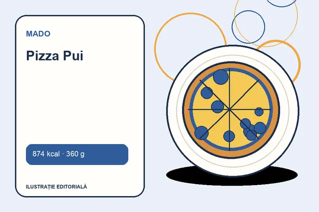 Pizza Pui de la MADO — ilustrație editorială unică