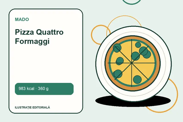 Pizza Quattro Formaggi de la MADO — ilustrație editorială unică