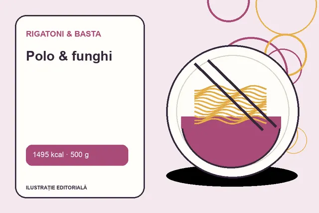 Polo & funghi de la Rigatoni & Basta — ilustrație editorială unică