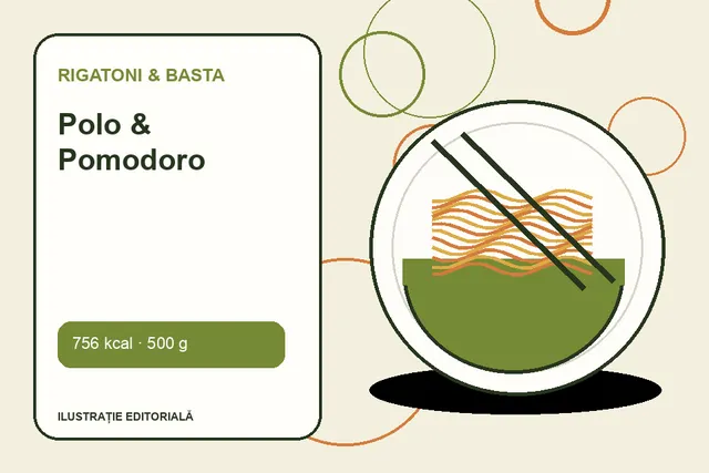 Polo & Pomodoro de la Rigatoni & Basta — ilustrație editorială unică