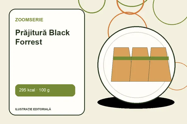 Prăjitură Black Forrest de la Zoomserie — ilustrație editorială unică
