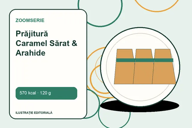 Prăjitură Caramel Sărat & Arahide de la Zoomserie — ilustrație editorială unică