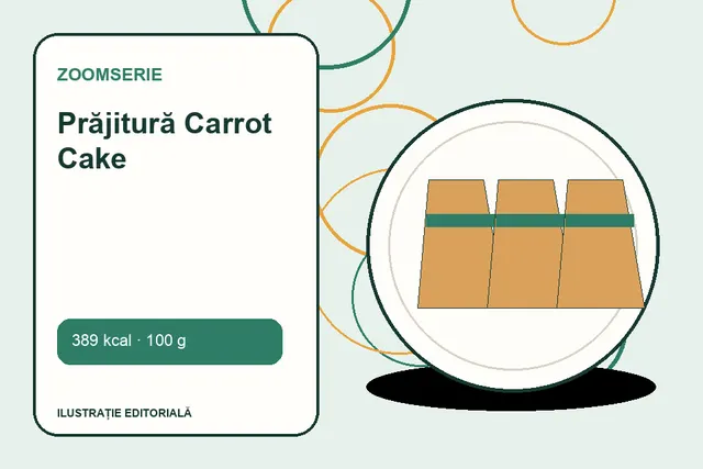Prăjitură Carrot Cake de la Zoomserie — ilustrație editorială unică