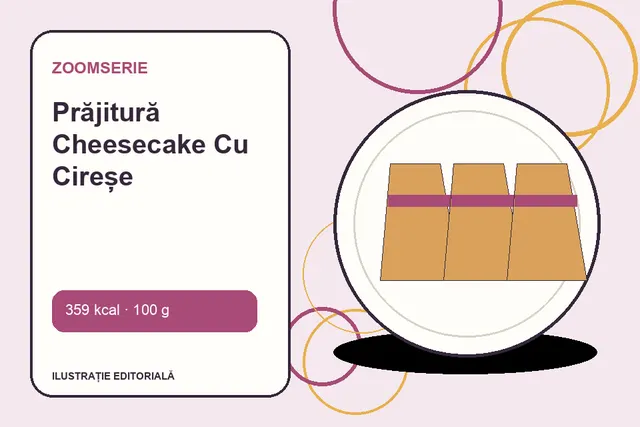 Prăjitură Cheesecake Cu Cireșe de la Zoomserie — ilustrație editorială unică