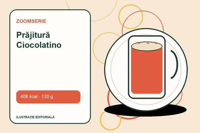 Prăjitură Ciocolatino de la Zoomserie — ilustrație editorială unică