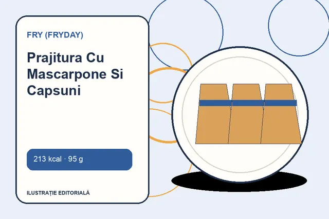 Prajitura Cu Mascarpone Si Capsuni de la FRY (FryDay) — ilustrație editorială unică