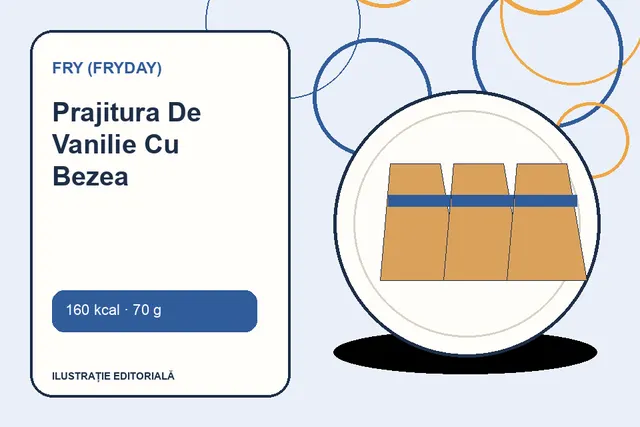 Prajitura De Vanilie Cu Bezea de la FRY (FryDay) — ilustrație editorială unică