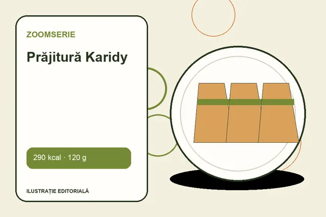 Prăjitură Karidy de la Zoomserie — ilustrație editorială unică