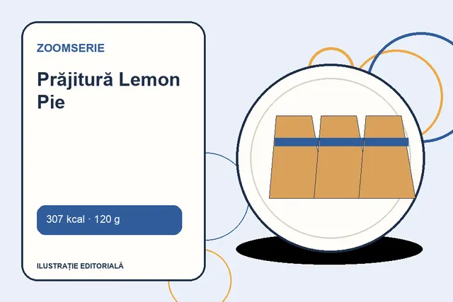 Prăjitură Lemon Pie de la Zoomserie — ilustrație editorială unică