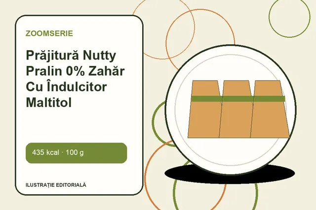 Prăjitură Nutty Pralin 0% Zahăr Cu Îndulcitor Maltitol de la Zoomserie — ilustrație editorială unică