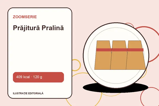 Prăjitură Pralină de la Zoomserie — ilustrație editorială unică