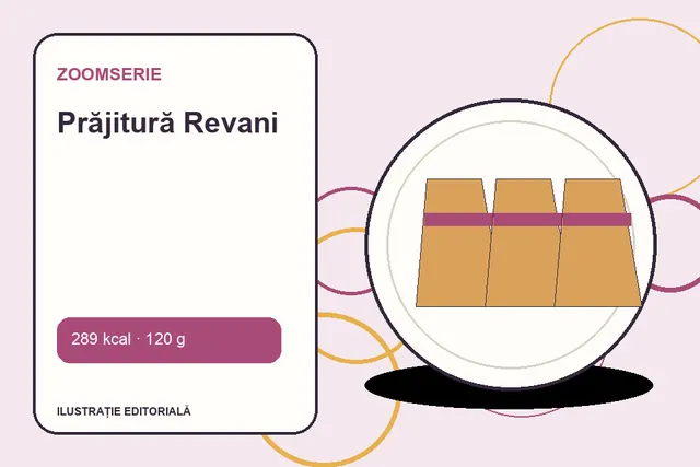 Prăjitură Revani de la Zoomserie — ilustrație editorială unică