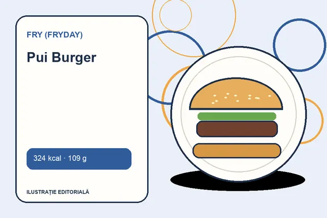 Pui Burger de la FRY (FryDay) — ilustrație editorială unică