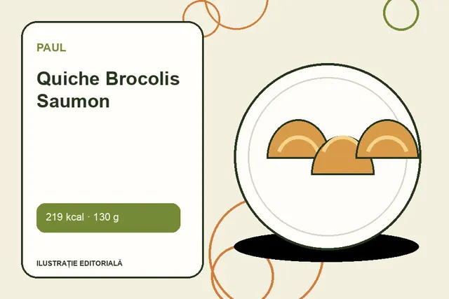 Quiche Brocolis Saumon de la Paul — ilustrație editorială unică
