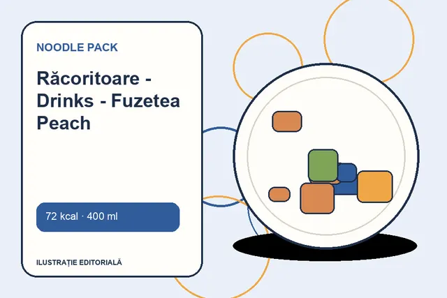 Răcoritoare - Drinks - Fuzetea Peach de la Noodle Pack — ilustrație editorială unică