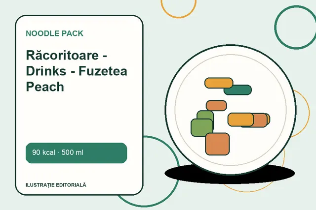 Răcoritoare - Drinks - Fuzetea Peach de la Noodle Pack — ilustrație editorială unică