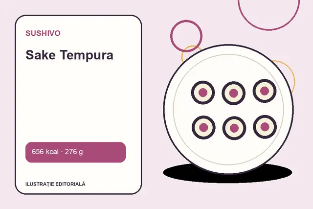 Sake Tempura de la Sushivo — ilustrație editorială unică