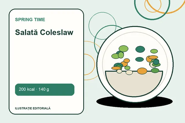 Salată Coleslaw de la Spring Time — ilustrație editorială unică